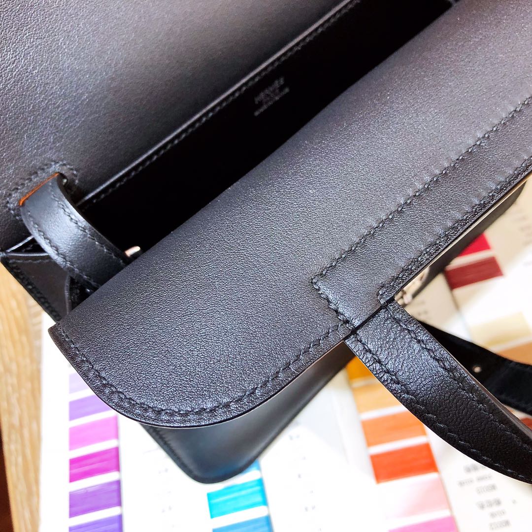 에르메스 미니 할잔백22 블랙 은장 스위프트